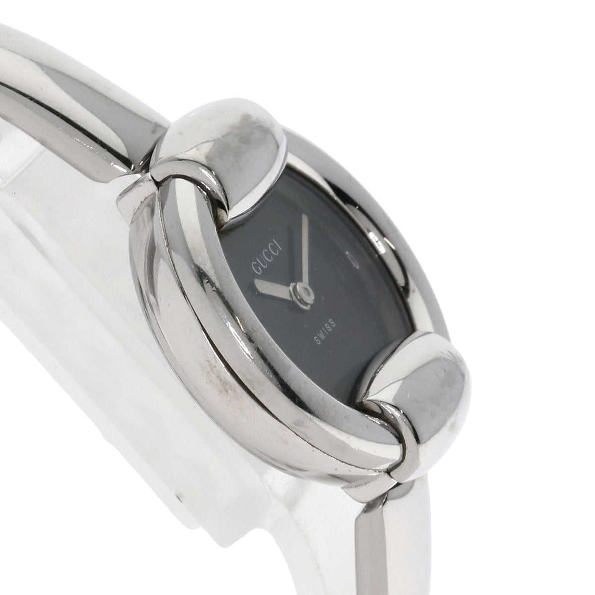 Gucci Watches Quartz 1400L Stainless Steel Silver Round Face Black Dial