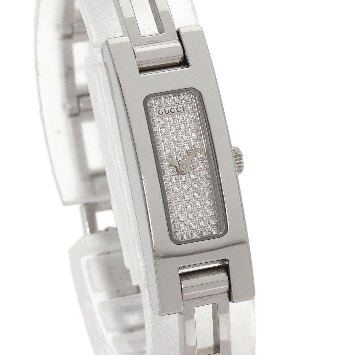 Gucci Watches Quartz 3900L Stainless Steel Silver Square Face Dial Diamond Diamond Dial