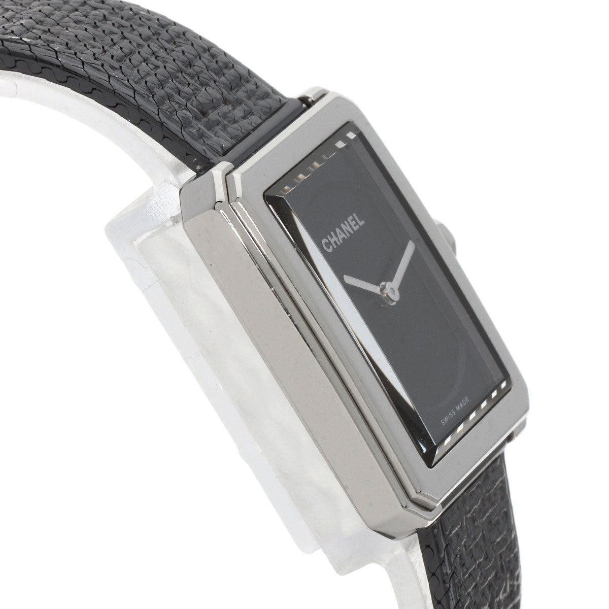 Chanel Watches Quartz H5317 Stainless Steel Silver Boyfriend Small Model Tweed Black Dial
