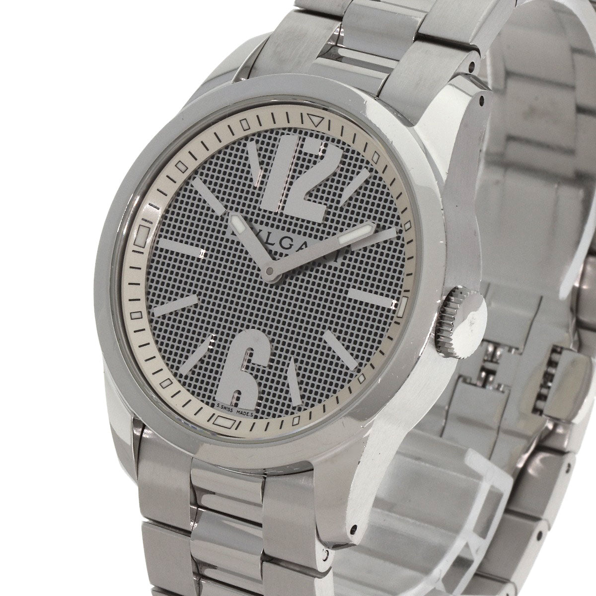 Bvlgari Watches Quartz St37S Stainless Steel Silver Solo Tempo Silver Dial