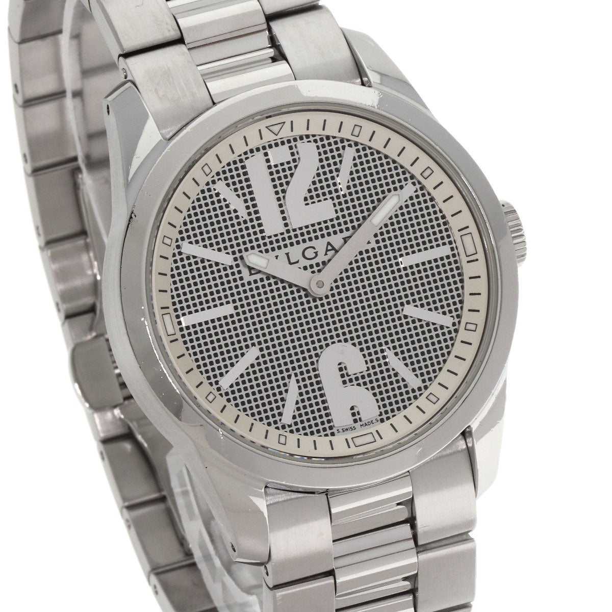 Bvlgari Watches Quartz St37S Stainless Steel Silver Solo Tempo Silver Dial