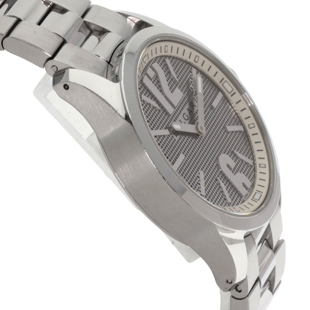 Bvlgari Watches Quartz St37S Stainless Steel Silver Solo Tempo Silver Dial