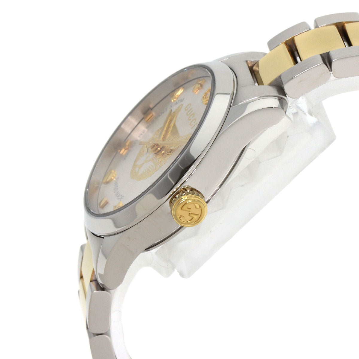 Gucci Watches Quartz 126.5 Stainless Steel Gold G Timeless Cat Silver Dial