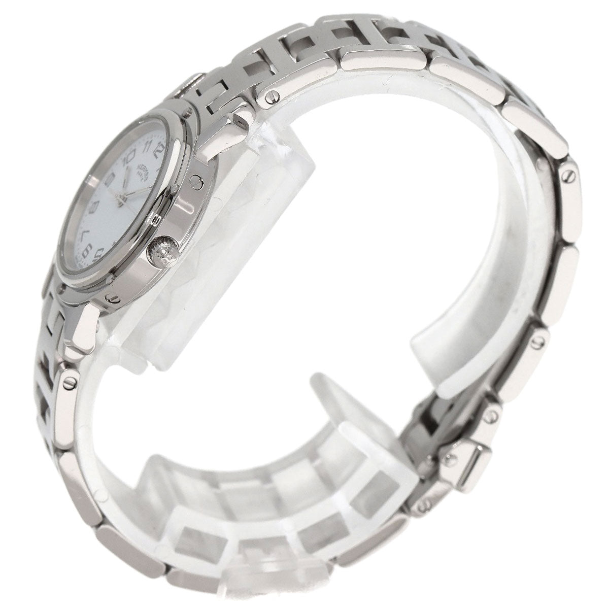 Hermes Watches Quartz Cl4.210 Stainless Steel White Clipper White Dial