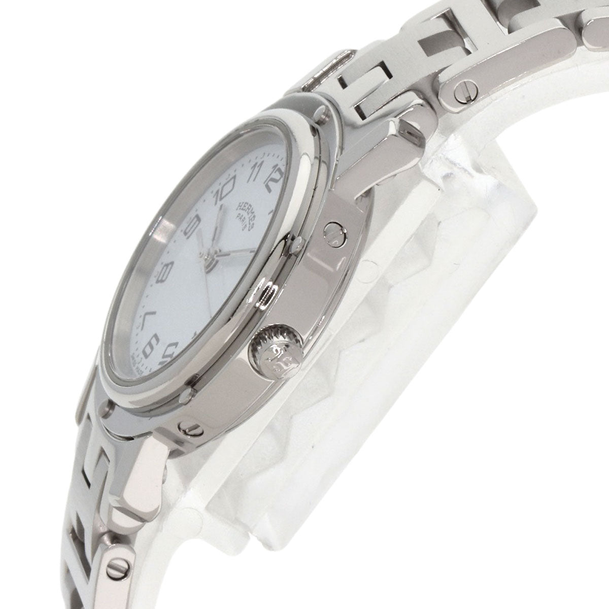 Hermes Watches Quartz Cl4.210 Stainless Steel White Clipper White Dial
