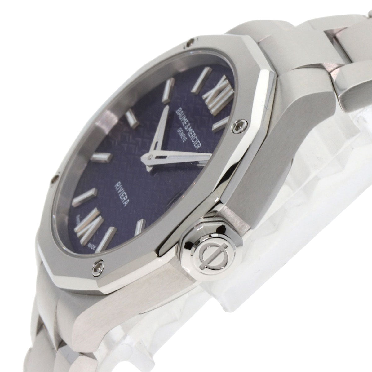 Baume & Mercier Watches Quartz Moa10728 Stainless Steel Silver Riviera Purple Dial