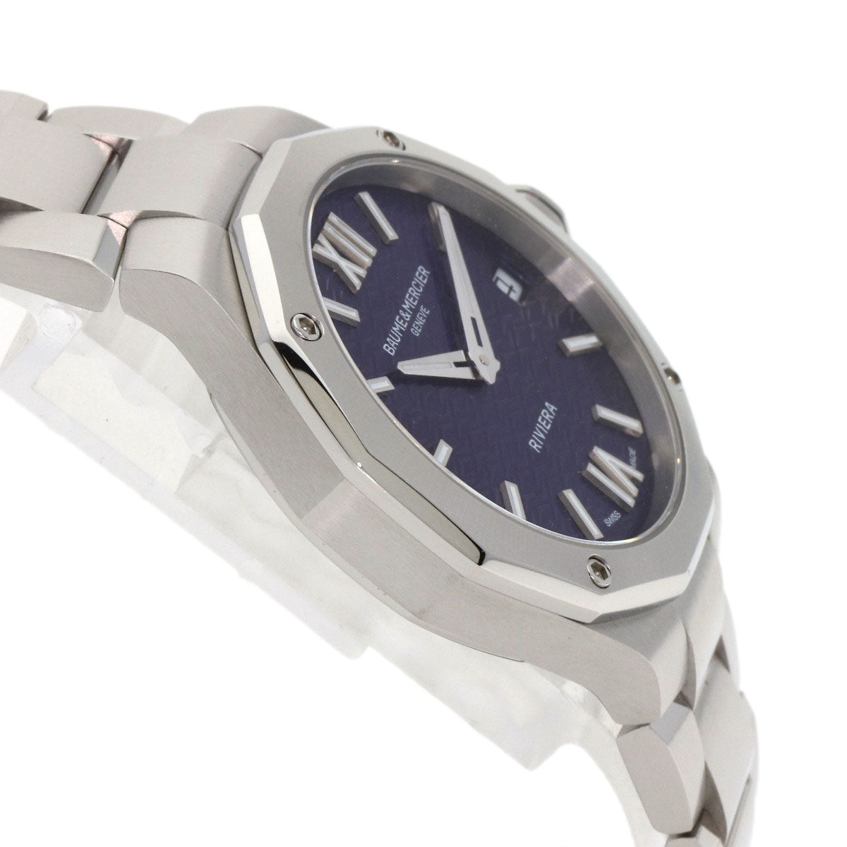 Baume & Mercier Watches Quartz Moa10728 Stainless Steel Silver Riviera Purple Dial