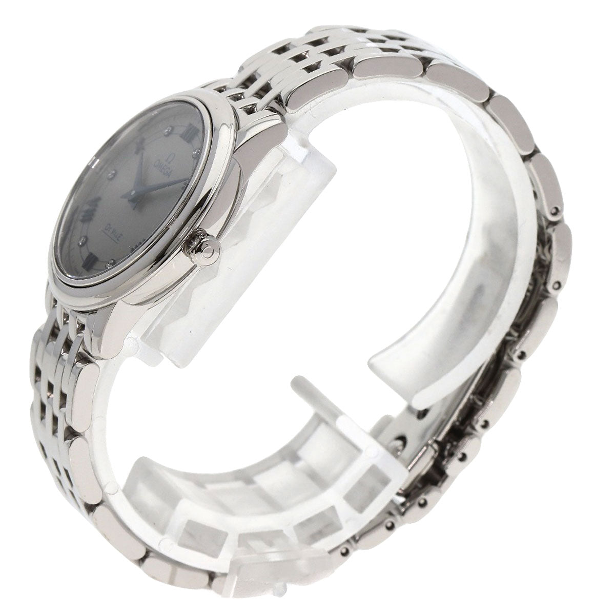 Omega Watches Quartz 424.10.27.60.56.002 Stainless Steel Silver De Ville Prestige 1.1" Silver Dial