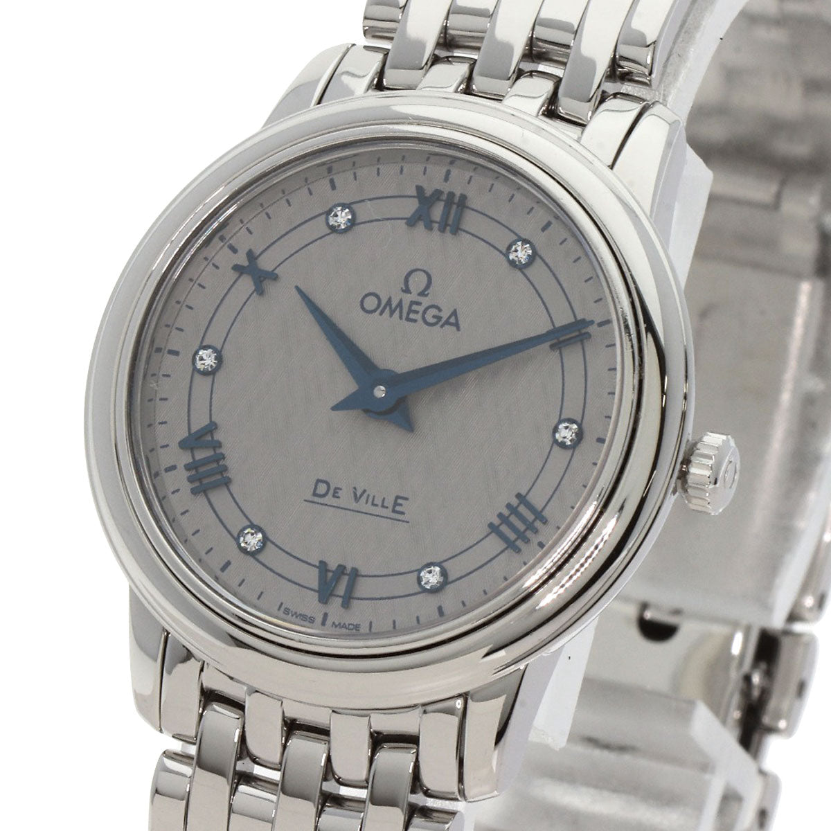Omega Watches Quartz 424.10.27.60.56.002 Stainless Steel Silver De Ville Prestige 1.1" Silver Dial
