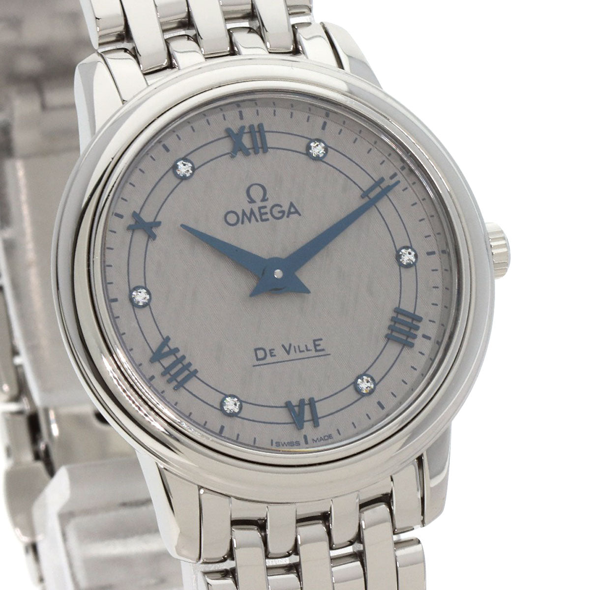 Omega Watches Quartz 424.10.27.60.56.002 Stainless Steel Silver De Ville Prestige 1.1" Silver Dial