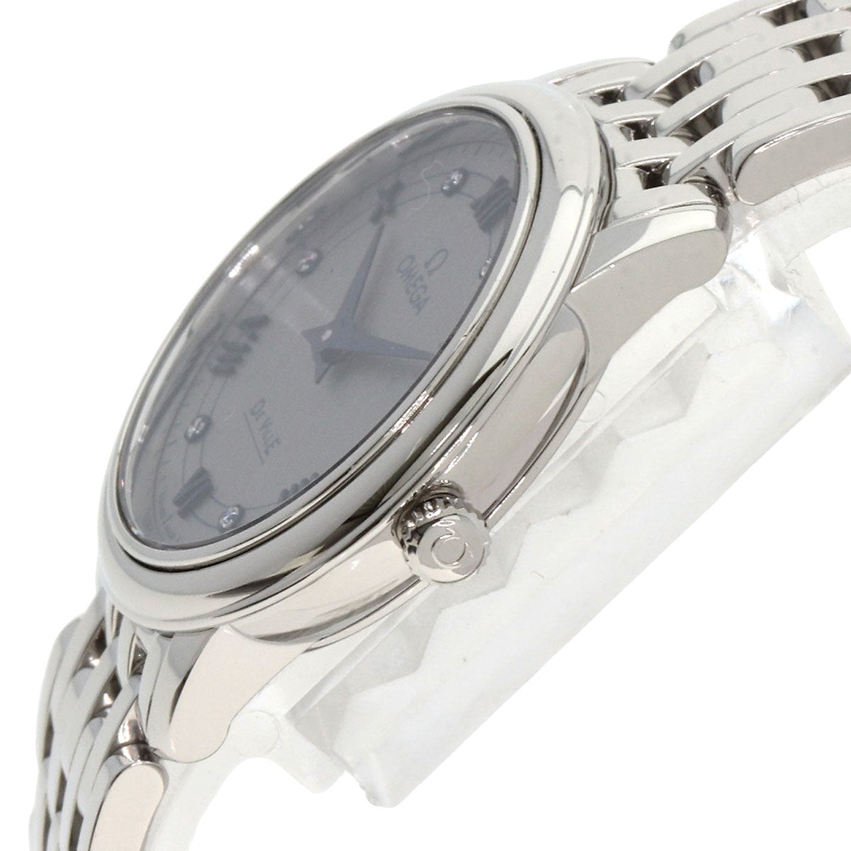 Omega Watches Quartz 424.10.27.60.56.002 Stainless Steel Silver De Ville Prestige 1.1" Silver Dial