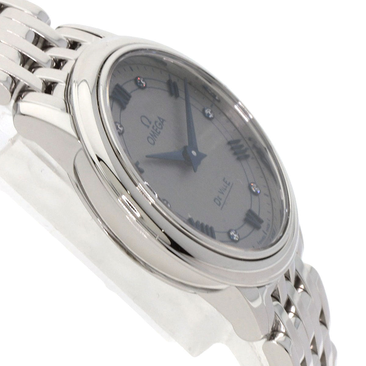 Omega Watches Quartz 424.10.27.60.56.002 Stainless Steel Silver De Ville Prestige 1.1" Silver Dial