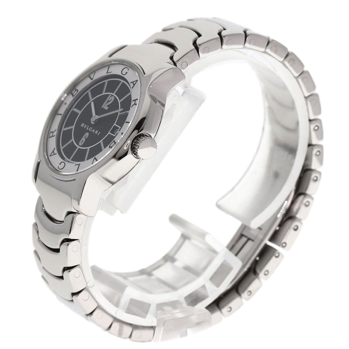 Bvlgari Watches Quartz St29Bssd Stainless Steel Silver Solo Tempo Black Dial