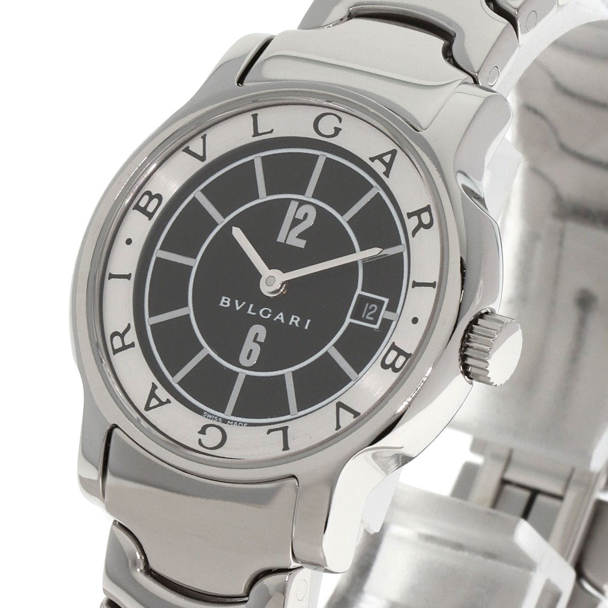Bvlgari Watches Quartz St29Bssd Stainless Steel Silver Solo Tempo Black Dial