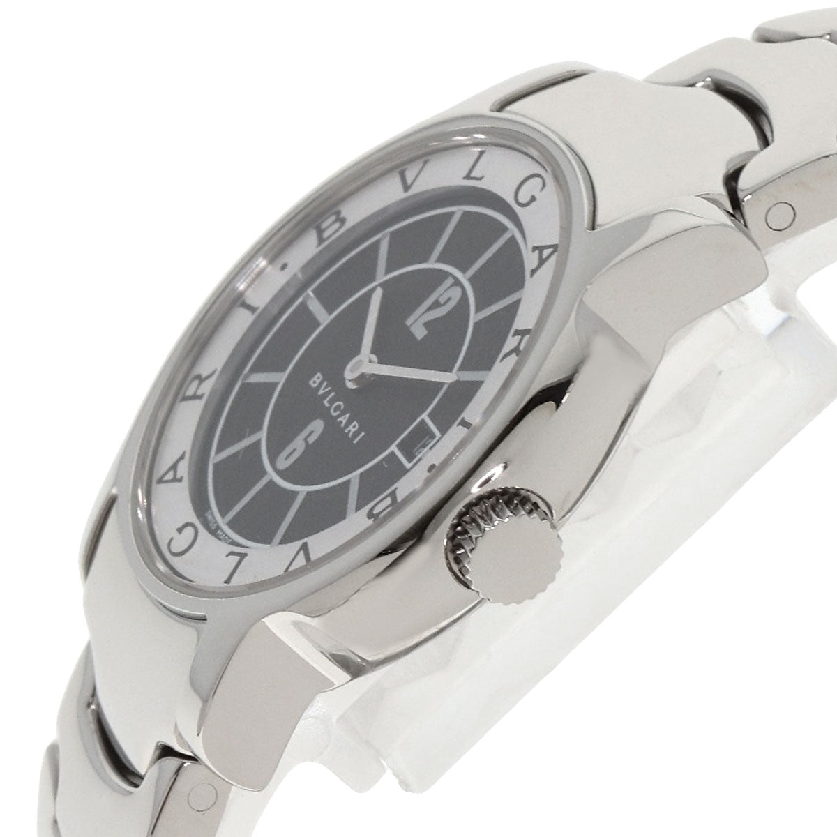 Bvlgari Watches Quartz St29Bssd Stainless Steel Silver Solo Tempo Black Dial