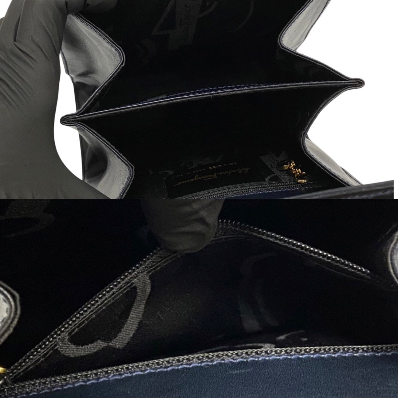 Salvatore Ferragamo Shoulder Bag Calfskin, Leather Black Gancini Women