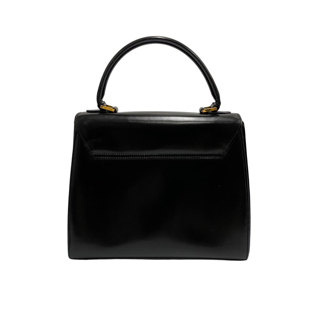 Celine Shoulder Bag Calfskin, Leather Black Logo Turn Lock Women