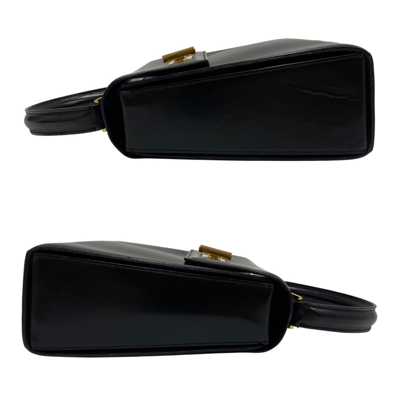 Celine Shoulder Bag Calfskin, Leather Black Logo Turn Lock Women