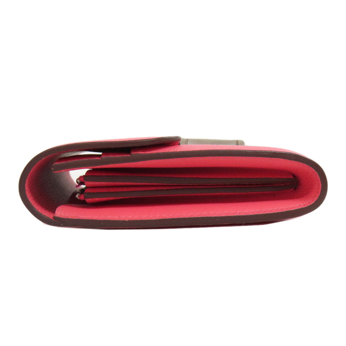 Hermes Bifold Wallet Vaugham Pink Constance Compact Silvermetal Women