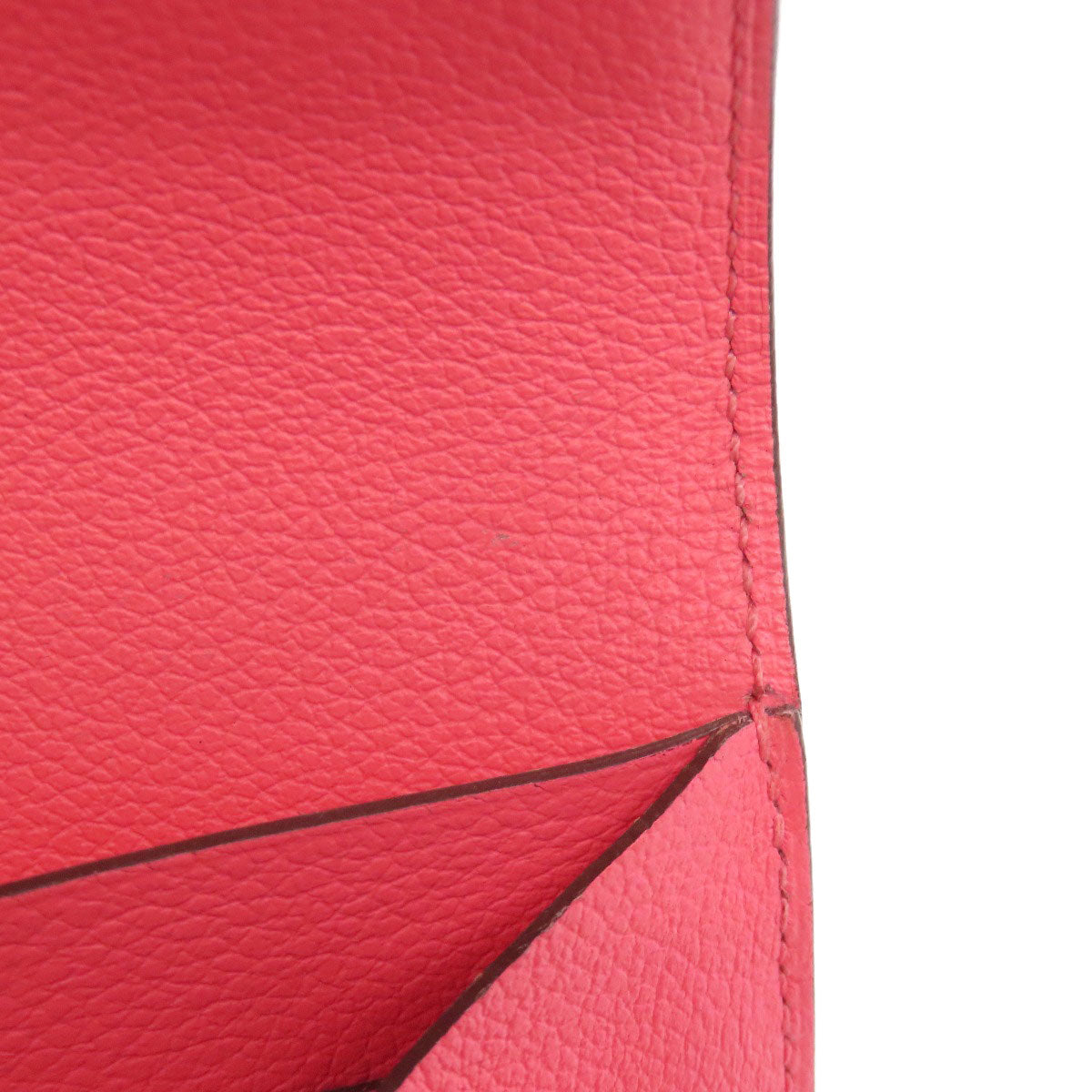 Hermes Bifold Wallet Vaugham Pink Constance Compact Silvermetal Women