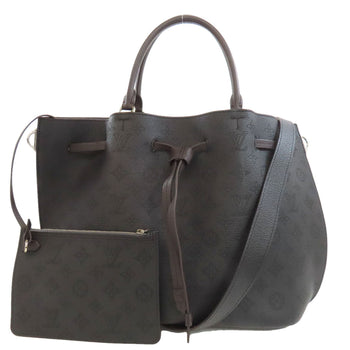 Louis Vuitton Tote Bag M54402 Mahina Leather Black Giroratta Women