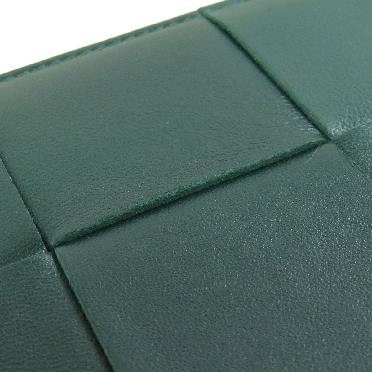 Bottegaveneta Long Wallet Purse Calfskin Green Maxi Intrecciato Women