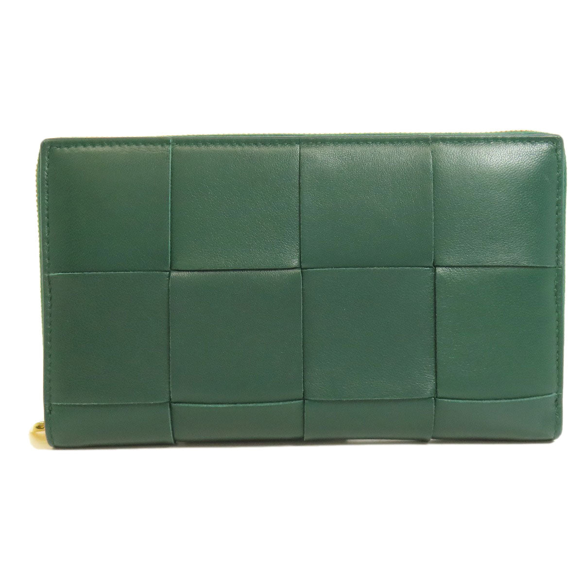 Bottegaveneta Long Wallet Purse Calfskin Green Maxi Intrecciato Women