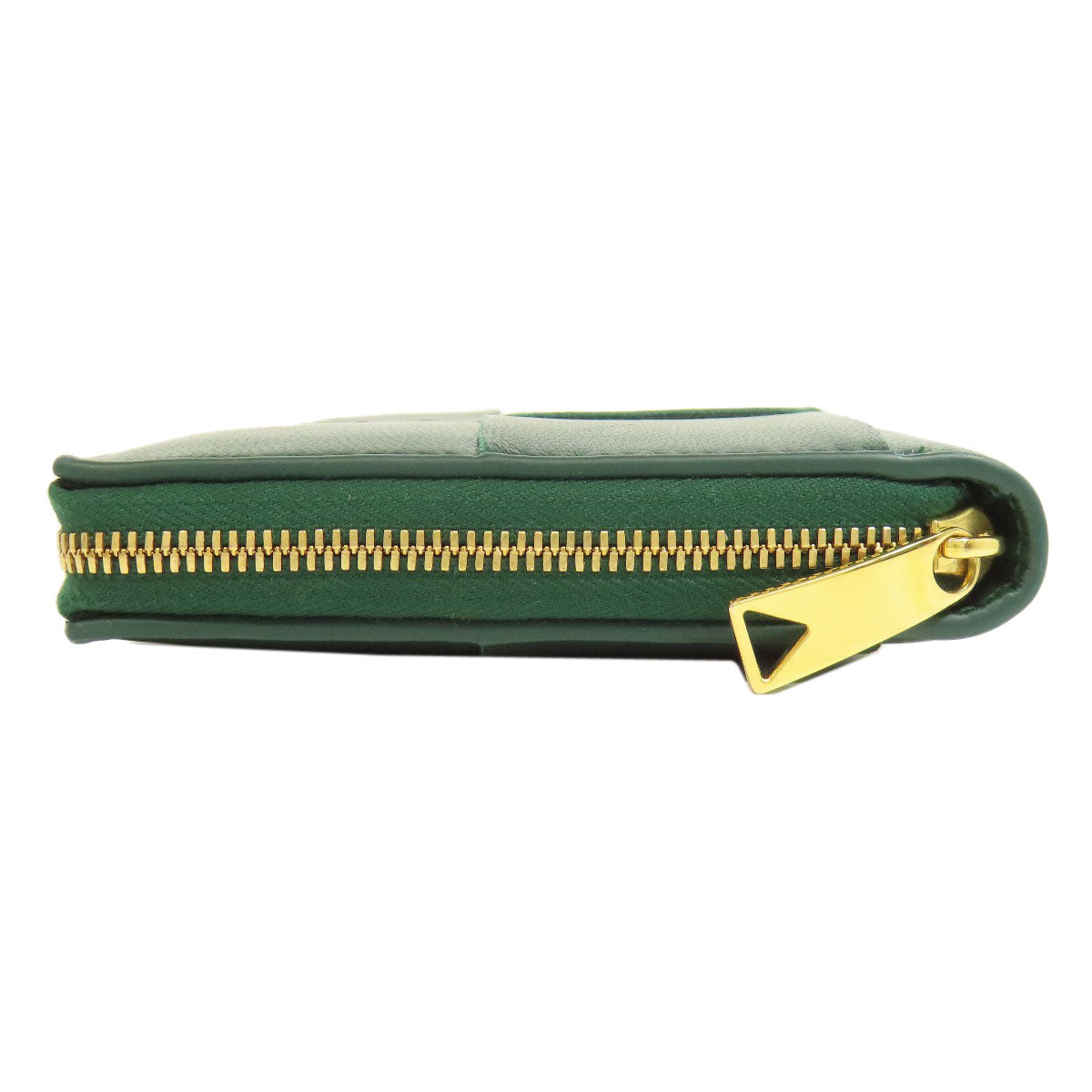 Bottegaveneta Long Wallet Purse Calfskin Green Maxi Intrecciato Women