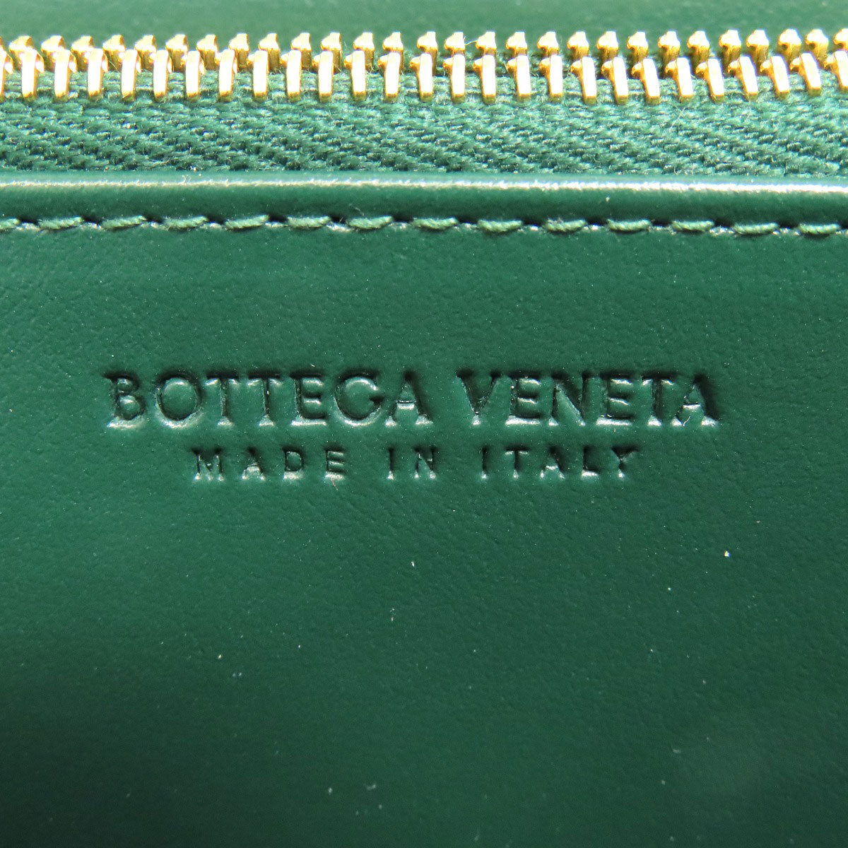 Bottegaveneta Long Wallet Purse Calfskin Green Maxi Intrecciato Women