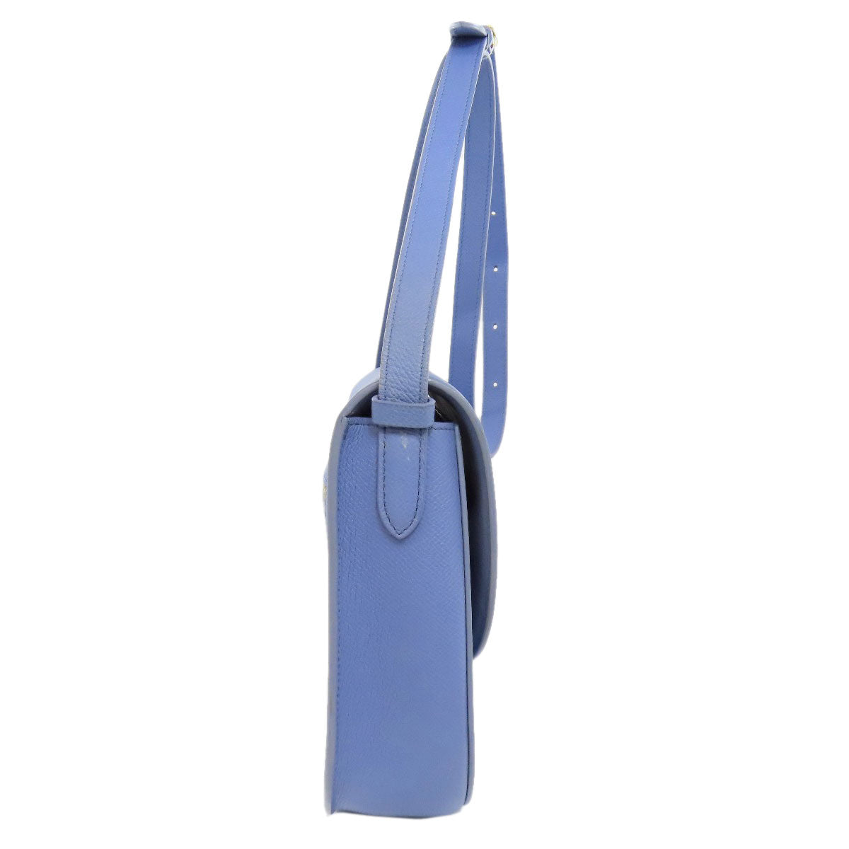 Celine Shoulder Bag Calfskin Light Blue Logo Women