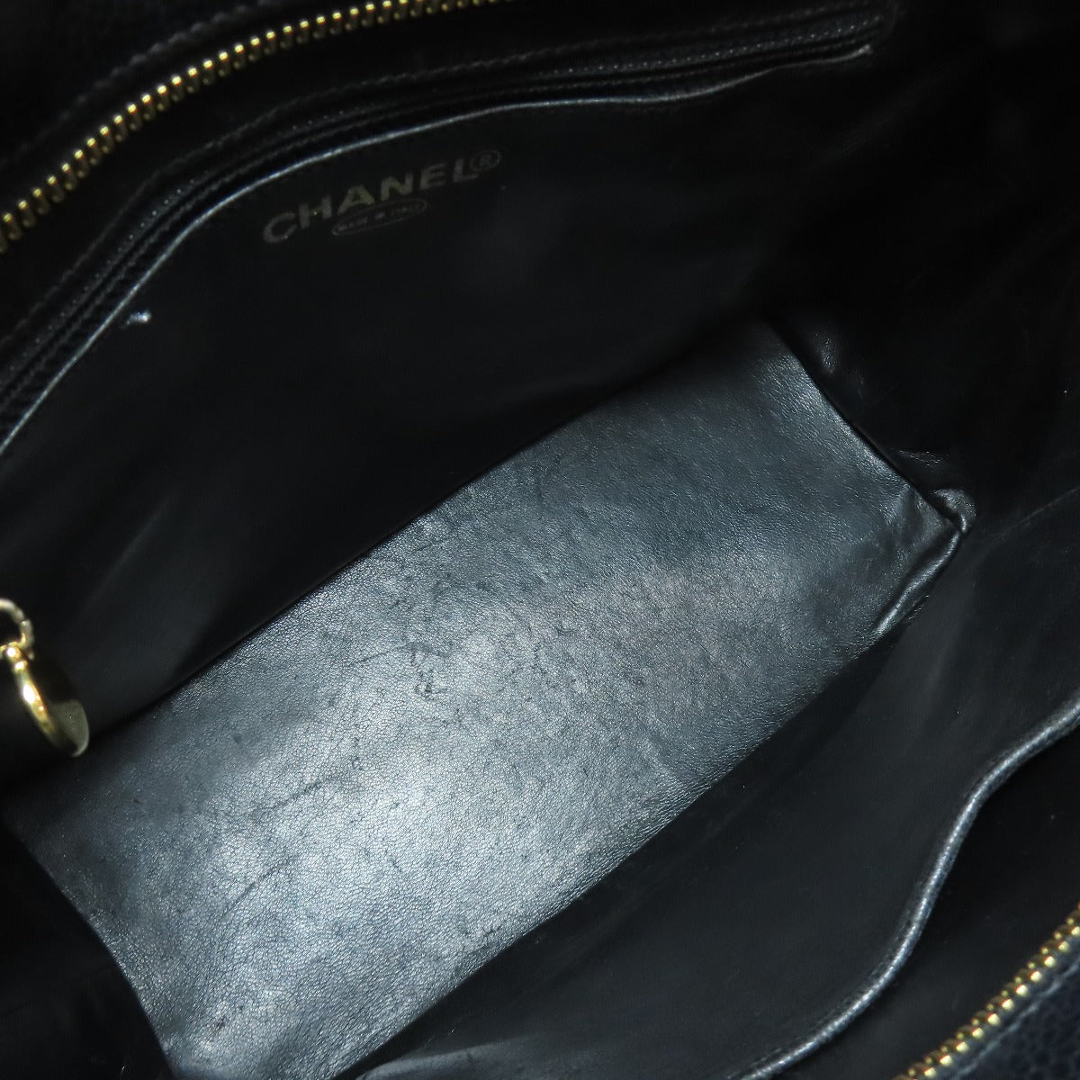 Chanel Tote Bag Grained Calfskin Skin Black Replica Tote Gold Metal Women