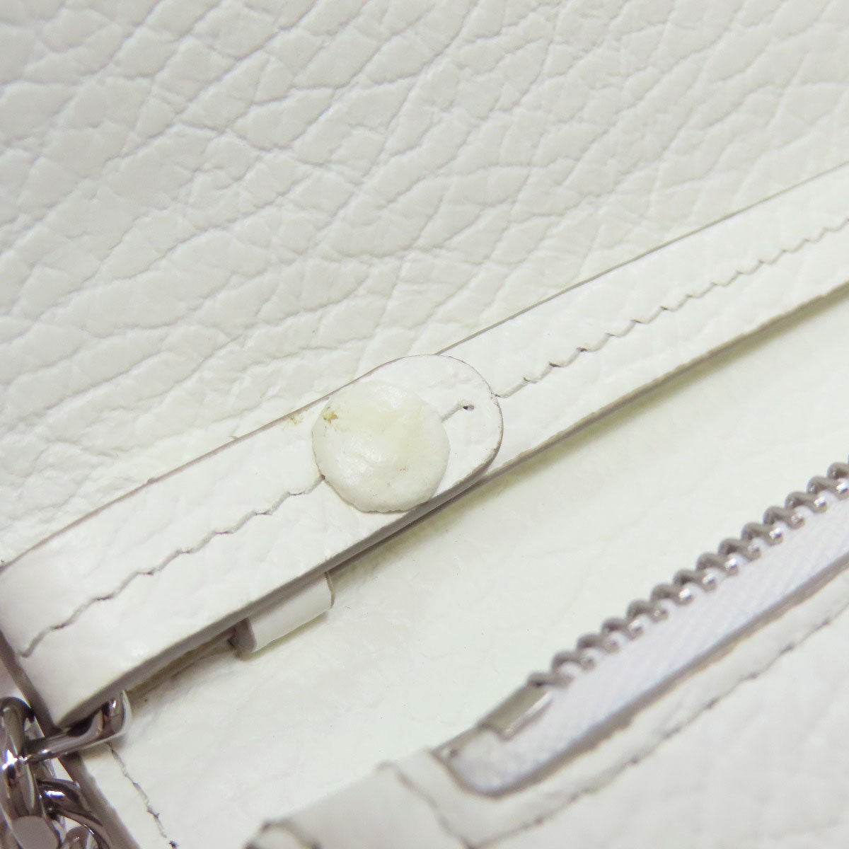 Maison Margiela Long Wallet Purse Leather White Chain Wallet Women