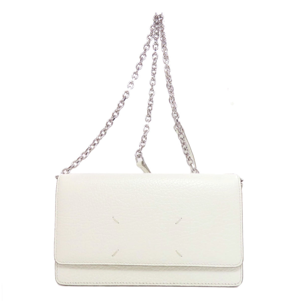 Maison Margiela Long Wallet Purse Leather White Chain Wallet Women