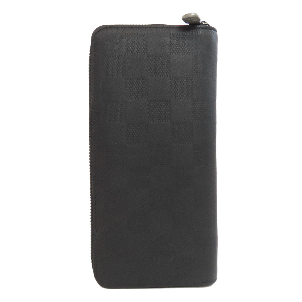 Louis Vuitton Long Wallet Purse N63548 Damier Anfini Black Zippy Wallet Vertical Mens