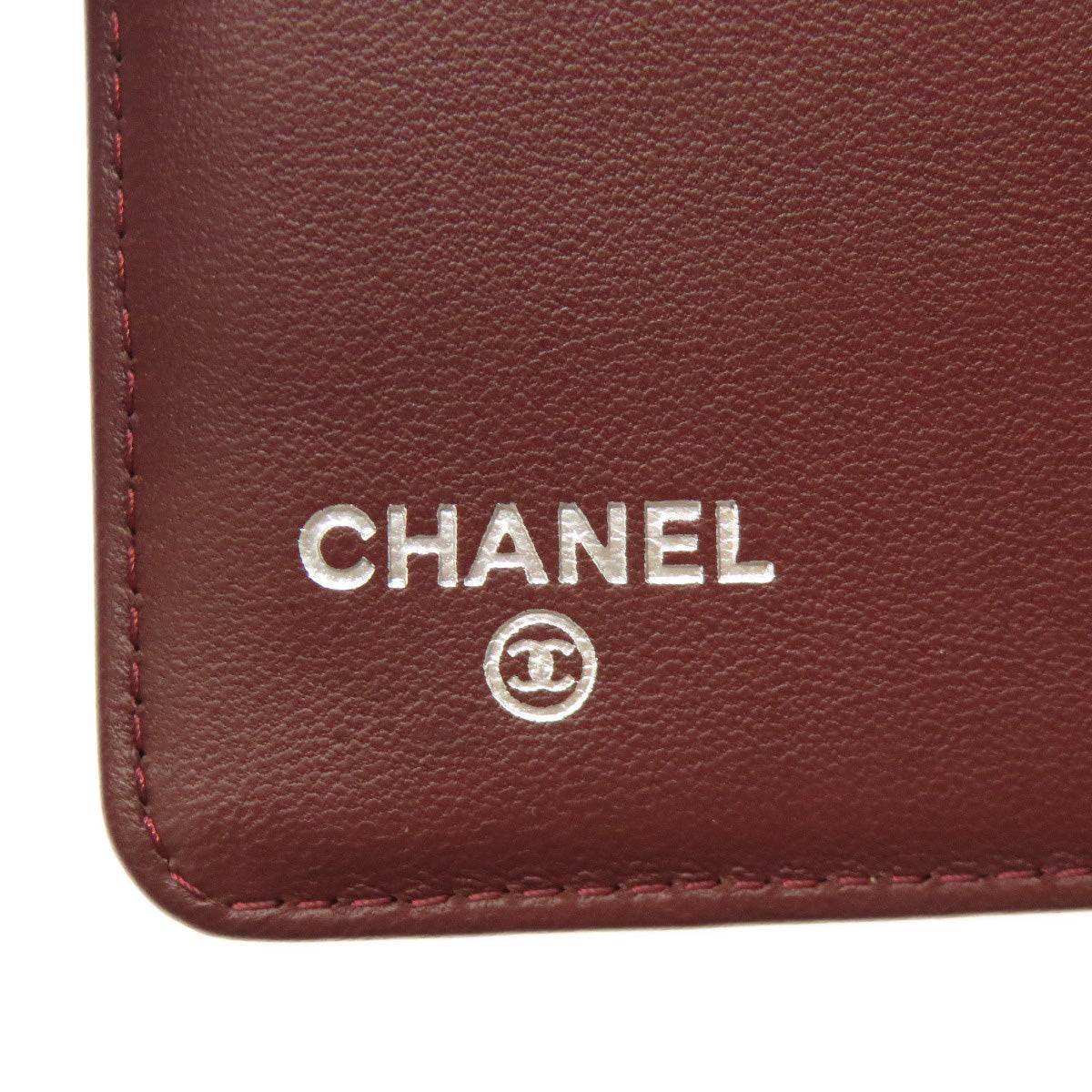 Chanel Long Wallet Purse Lambskin Black Matelasse Silvermetal Women