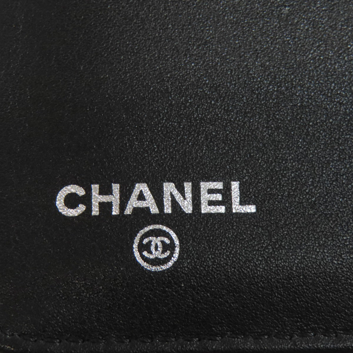 Chanel Long Wallet Purse Grained Calfskin Skin Black Coco Mark Silvermetal Women