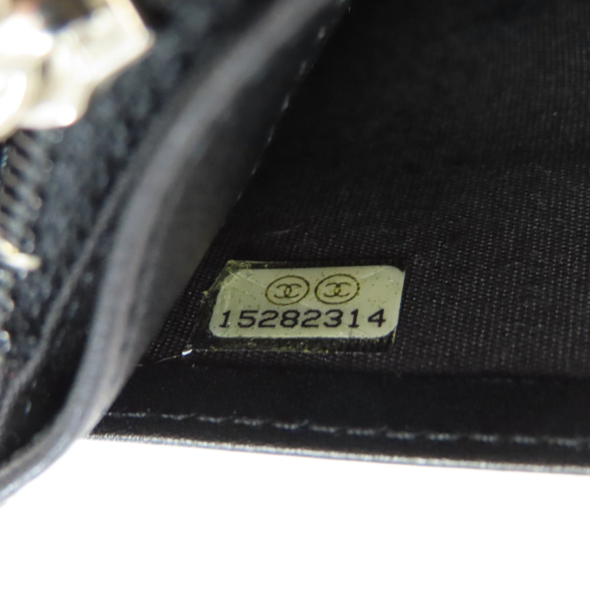Chanel Long Wallet Purse Grained Calfskin Skin Black Coco Mark Silvermetal Women