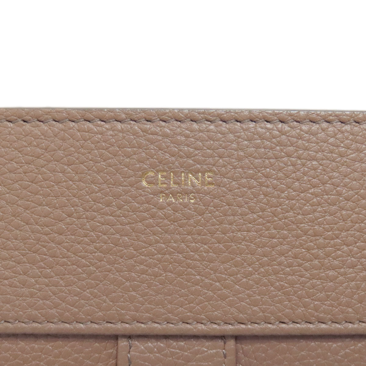 Celine Tote Bag Leather Beige Caba De France Medium 2Way Women