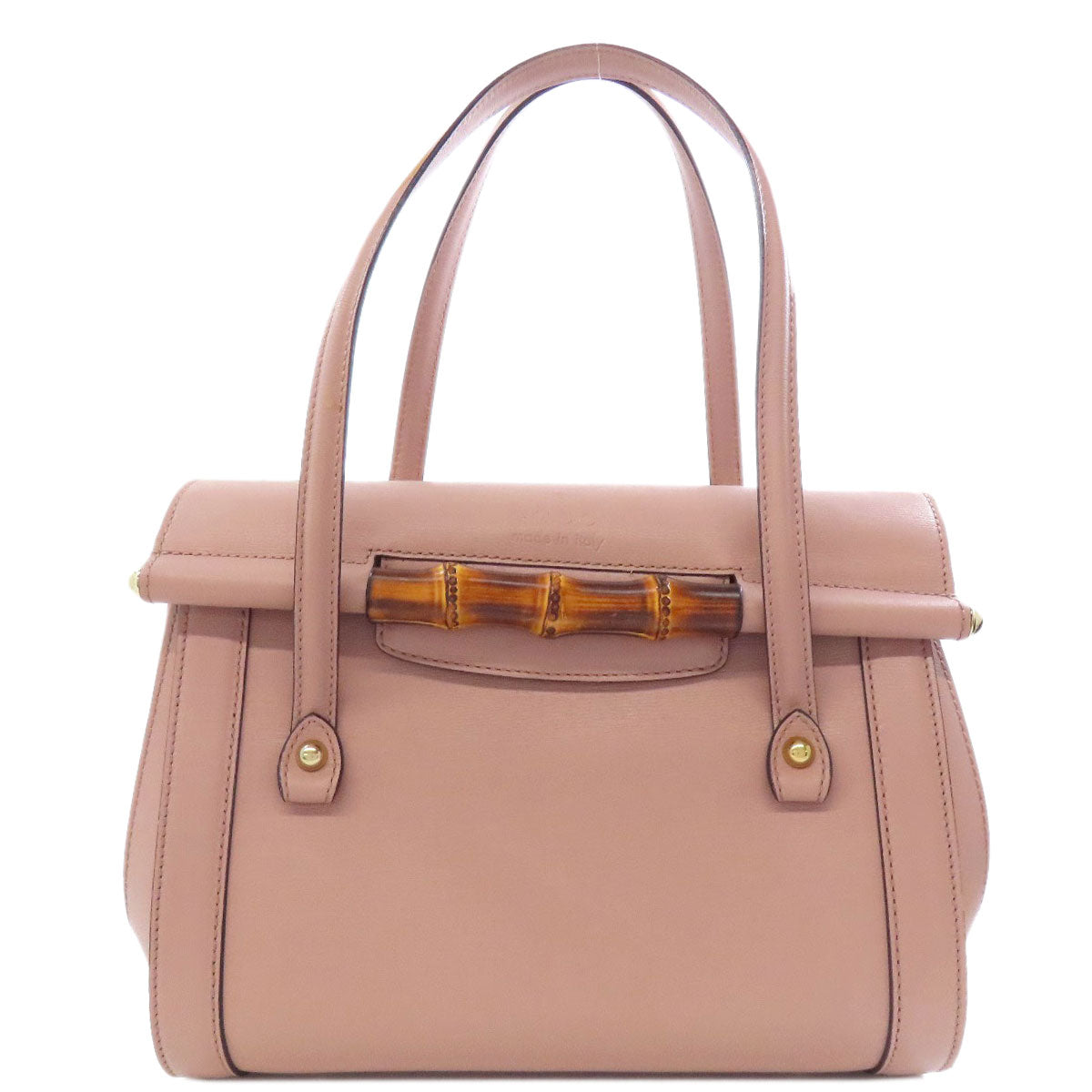 Gucci Tote Bag 338989 Leather Pink Bamboo Women