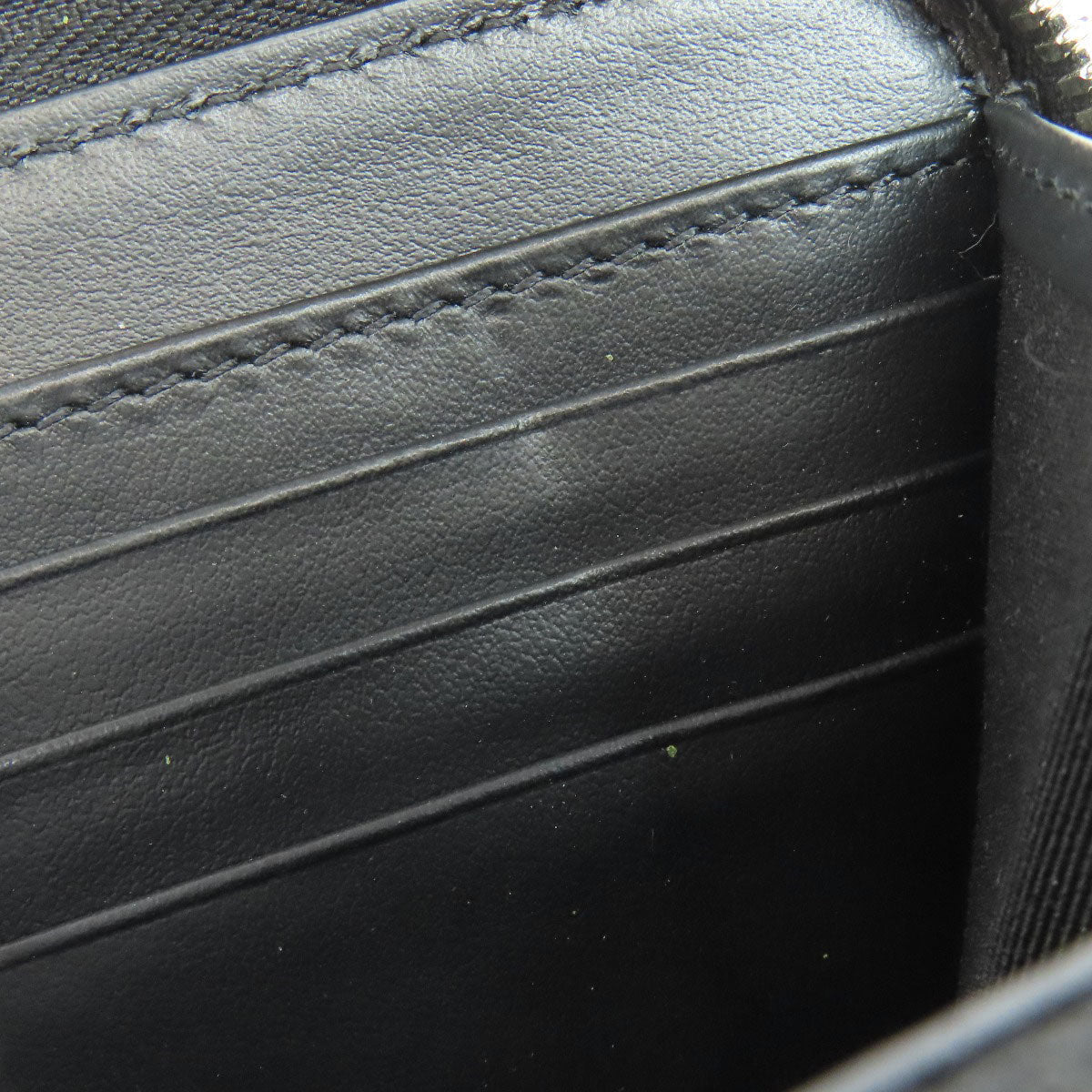 Burberry Long Wallet Purse Leather Black Chain Motif Women(Unisex)