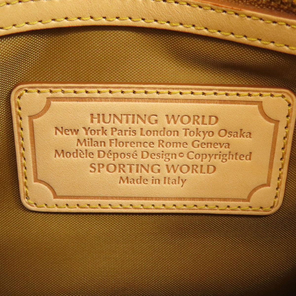 Hunting World Handbag Nylon, Leather Green Logo Women