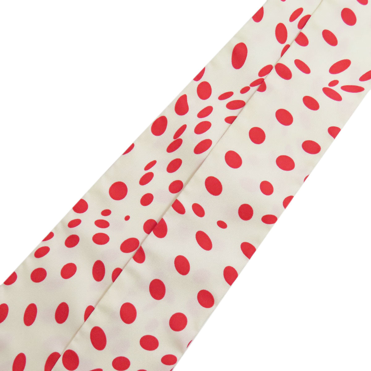 Hermes Scarf Silk White Twilly Hola Flamenca Dot Pattern Women