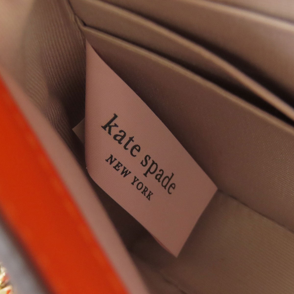 Kate Spade Long Wallet Purse Leather Pink Chain Wallet Bicolor Women