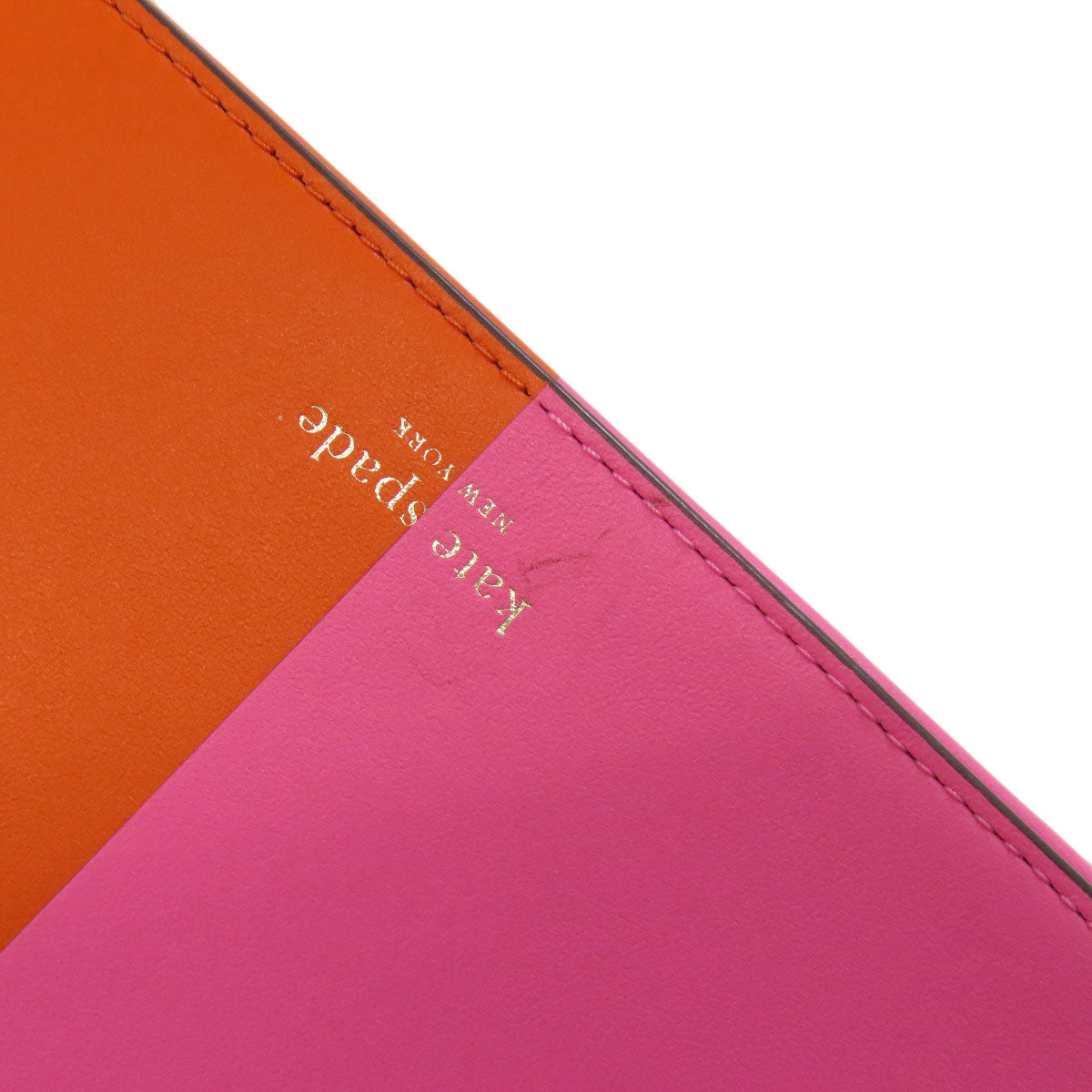Kate Spade Long Wallet Purse Leather Pink Chain Wallet Bicolor Women