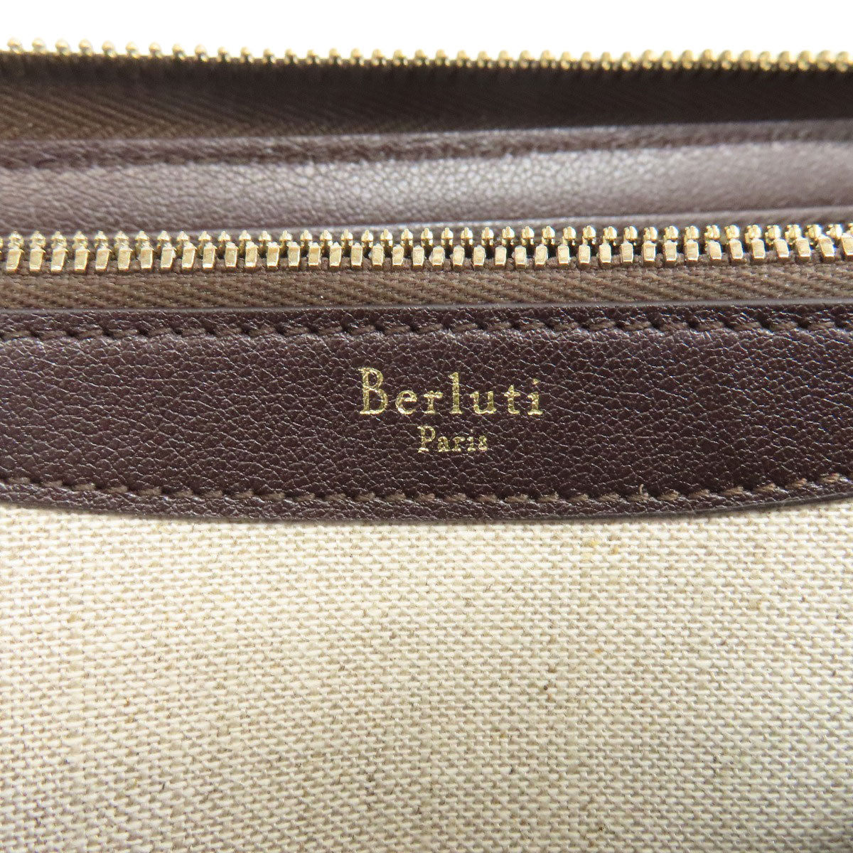 Berluti Long Wallet Purse Pvc Brown Calligraphy Mens