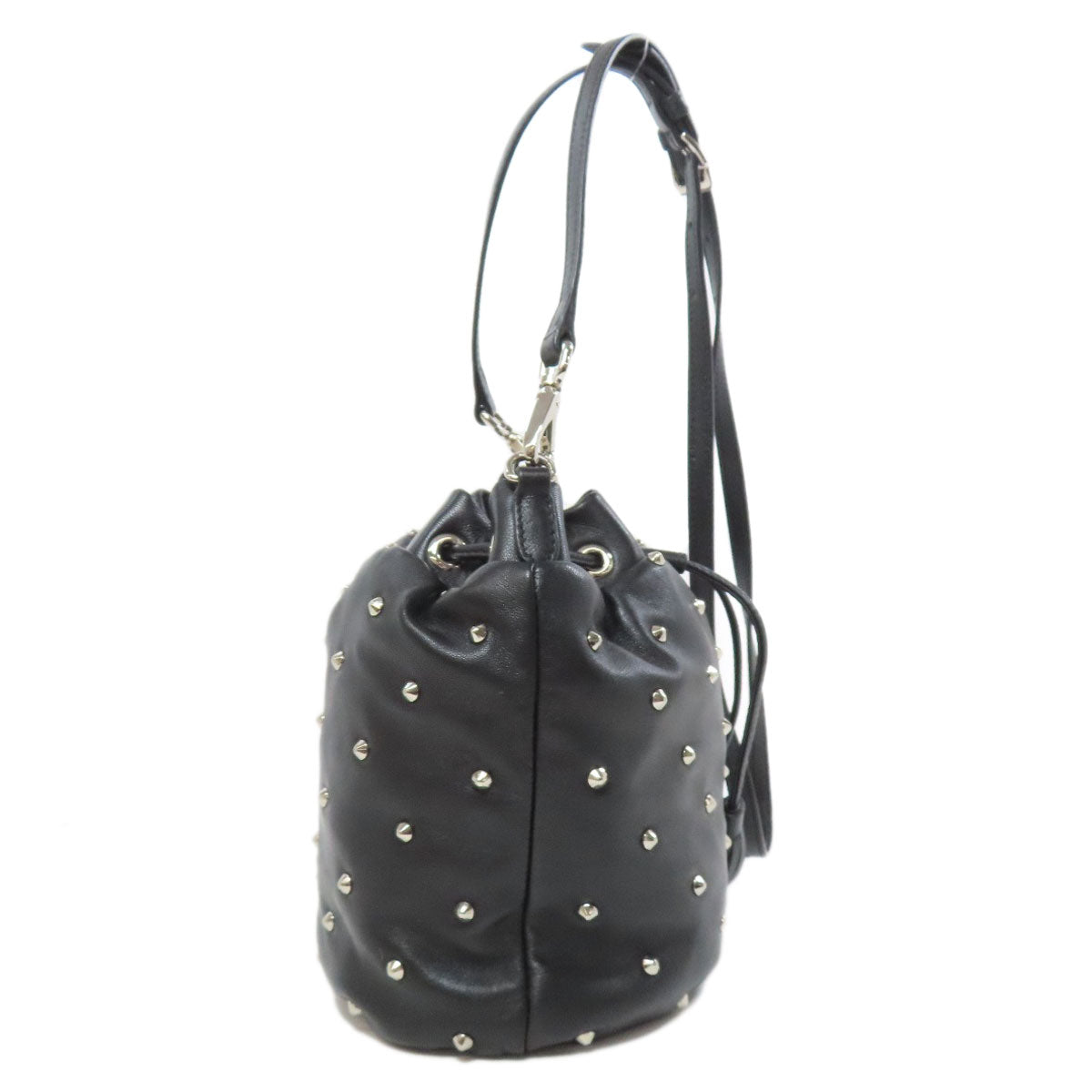 Miumiu Shoulder Bag Leather Black Studs Women