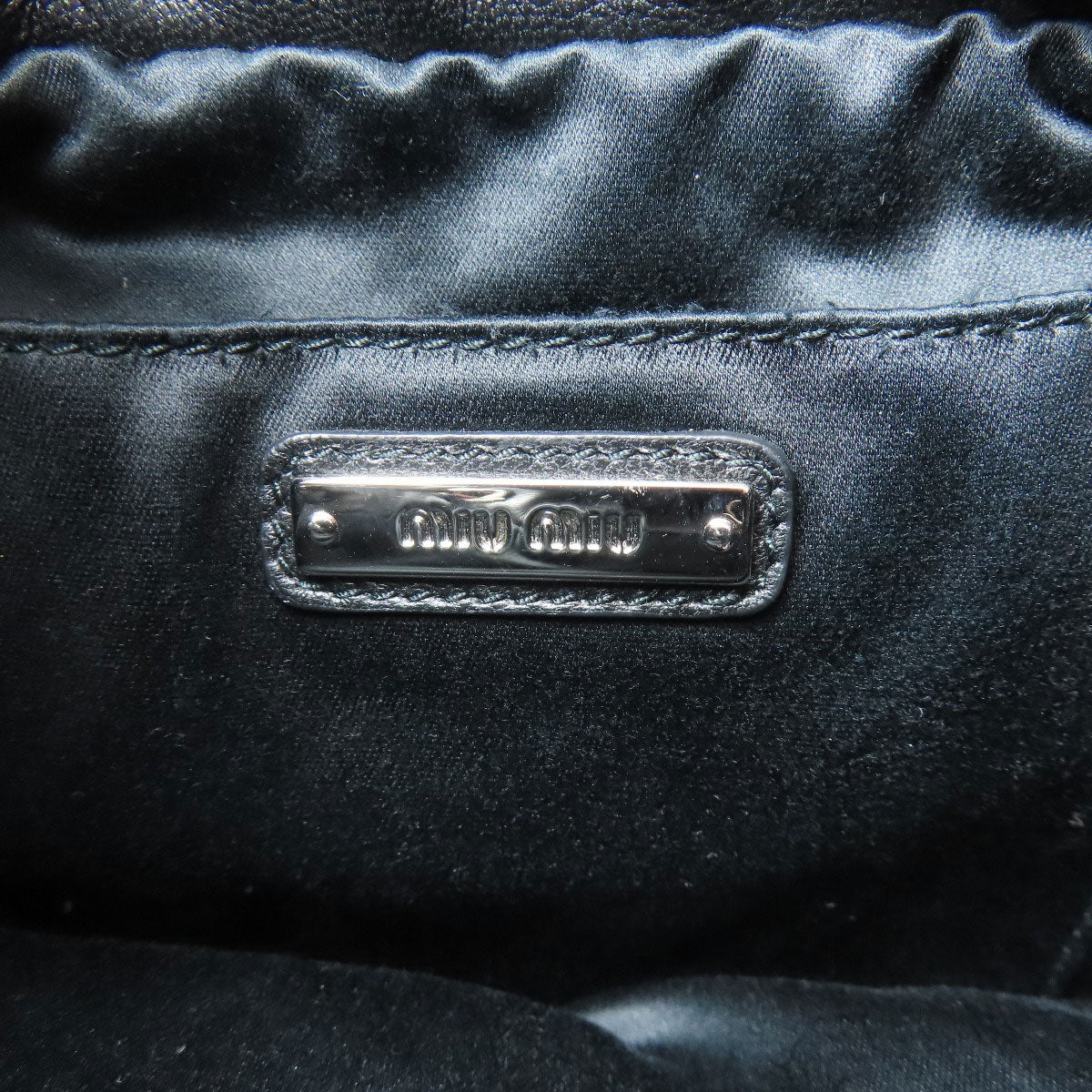 Miumiu Shoulder Bag Leather Black Studs Women