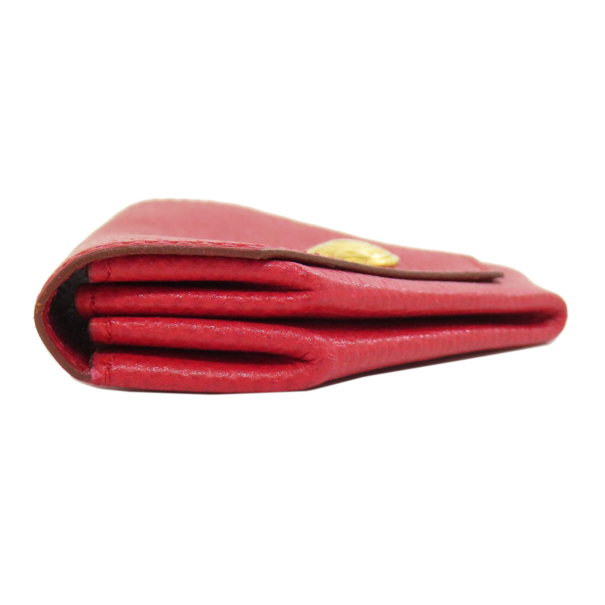 Hermes Coin Case Shave Red Le Vingtquatre Gold Metal Women