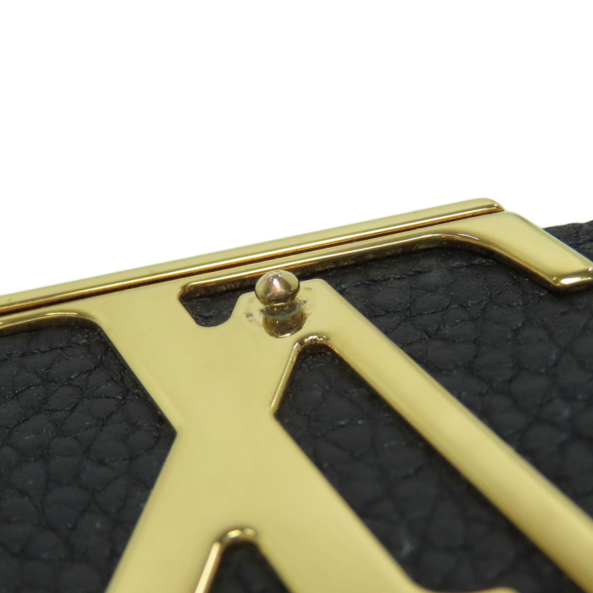 Louis Vuitton Long Wallet Purse M61248 Taurillon Clemence Black Portefeuille Capsine Women