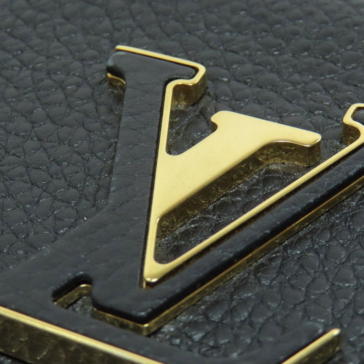 Louis Vuitton Long Wallet Purse M61248 Taurillon Clemence Black Portefeuille Capsine Women